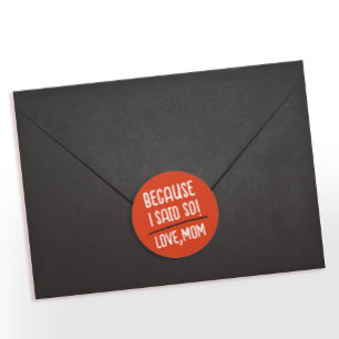 Adesivo Moderno Vermelho E Branco Mãe Engraçada Dizendo Ti