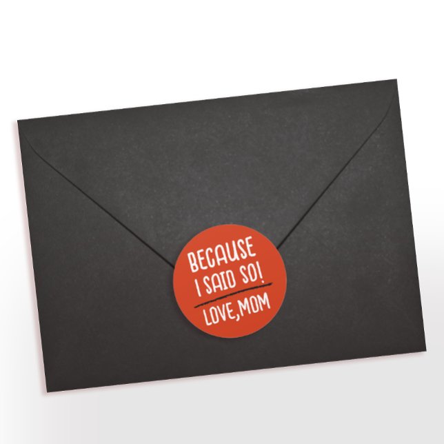 Adesivo Moderno Vermelho E Branco Mãe Engraçada Dizendo Ti (Criador carregado)