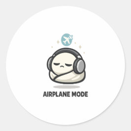Adesivo Modo Avião Ativado - Fones de Ouvido de Personagem