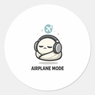 Adesivo Modo Avião Ativado - Fones de Ouvido de Personagem