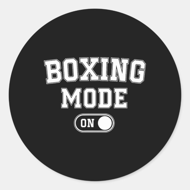 Adesivo Modo Boxe Ligado Presente Divertido de Boxeador Tr (Frente)