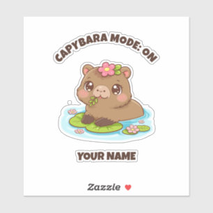Adesivo Modo Capivara Kawaii Fofo Personalizado