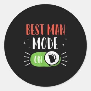 Adesivo Modo de Melhor Homem Ligado à Equipe de Solteiro d