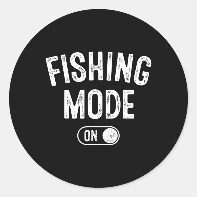 Adesivo Modo de Pesca Ativado Presente Divertido para Pai  (Frente)
