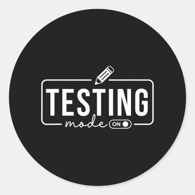 Adesivo Modo Está No Engraçado Professor De Dia De Teste M (Frente)