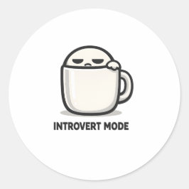 Adesivo Modo Introvertido Ativado - Personagem Cansado e F