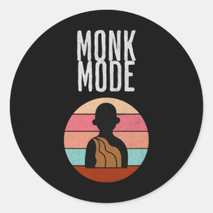 Adesivo Modo Monge, Zen E Yoga, Meditação, budista, Retrô