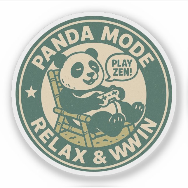 Adesivo Modo Panda Relaxe Jogos Win (Frente)