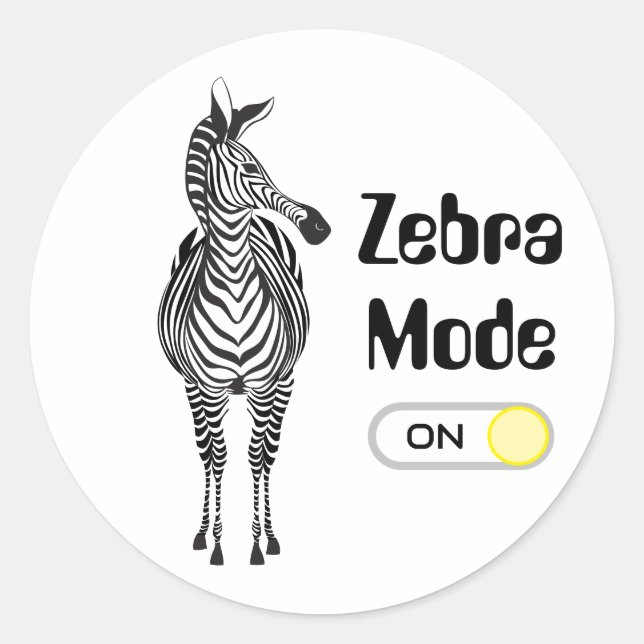 Adesivo Modo zebra ligado, cores personalizáveis e fontes/ (Frente)