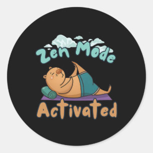 Adesivo Modo Zen Ativado Capyra Fitness Bem-Estar Yoga Re