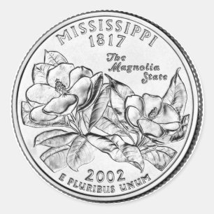 Adesivo Moeda comemorativa do estado do Mississippi