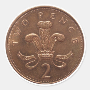 Adesivo Moeda de duas moedas de um centavo