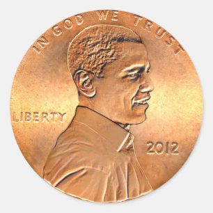 Adesivo Moeda de um centavo 2012 de Barack Obama