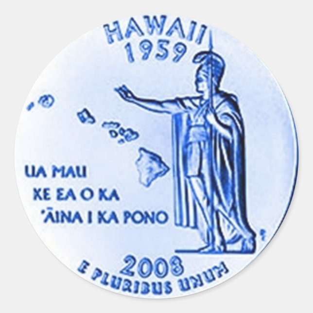 Adesivo Moeda do 50.o estado do Havaí (Frente)