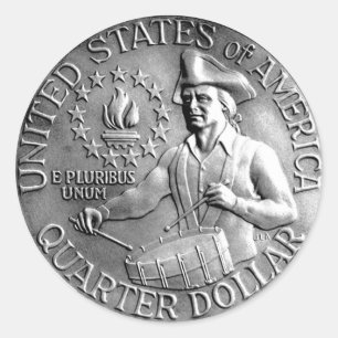 Adesivo Moeda do Quater Bicentenário