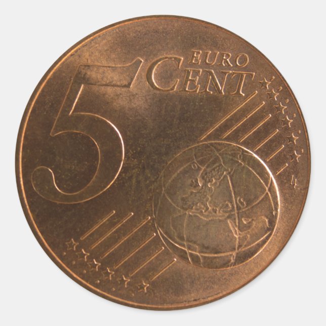Adesivo Moeda Moeda Moeda Euro 5 Centavos (Frente)