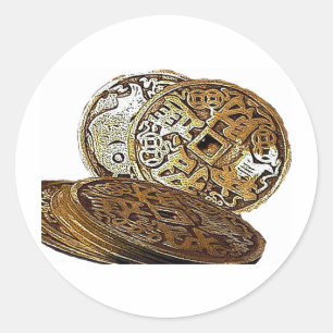 ADESIVO MOEDAS DA RIQUEZA DE FENG SHUI