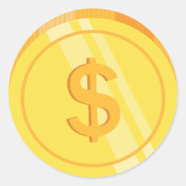 Adesivo Moedas de Dólar Dourado
