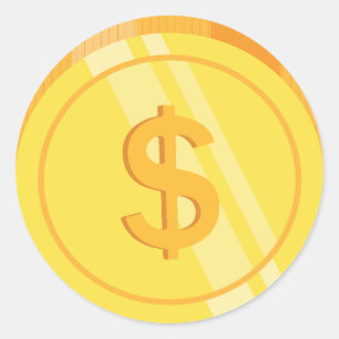 Adesivo Moedas de Dólar Dourado