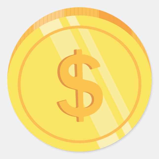 Adesivo Moedas de Dólar Dourado (Frente)