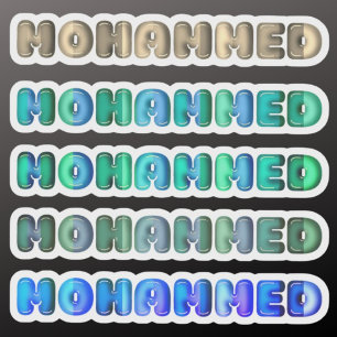 Adesivo Mohammed baby boy name kawaii 3d crianças óticas
