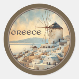 Adesivo Moinhos de Vento de Mykonos na Grécia