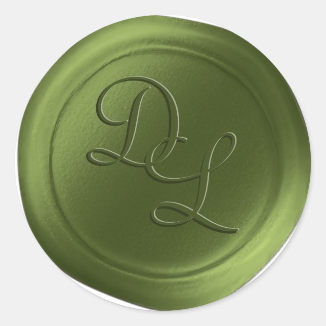 Adesivo Moisés Green 2 - Letra Monograma Cera Vinhetas (Frente)