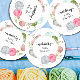 Adesivo Mola aquosa Fios de pastel crochados por rótulos