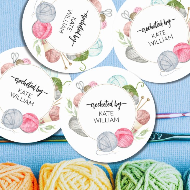 Adesivo Mola aquosa Fios de pastel crochados por rótulos (Criador carregado)