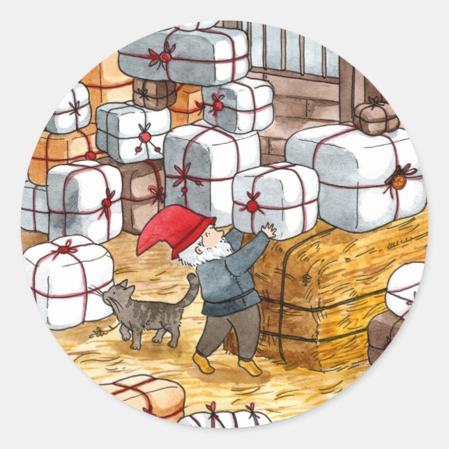 Adesivo Mola de Natal Tradicional para o Tomten Sueco (Frente)