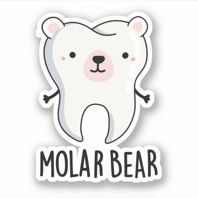 Adesivo Molar Bear Engraçado Tooth (Frente)