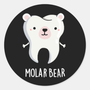 Adesivo Molar Bear Engraçado Tooth Escuro BG