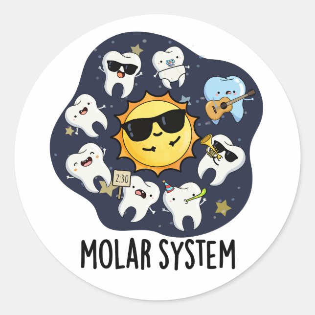 Adesivo Molar System Funny Dental Astronomy Pun (Frente)