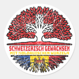 Adesivo Moldávia - Moldávia Schweizer Schweiz Baum Wurzel