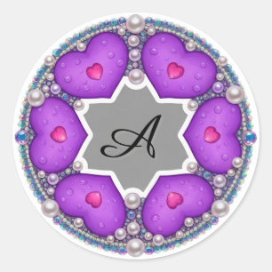Adesivo Moldura de Anel Decorativo Coração Roxo