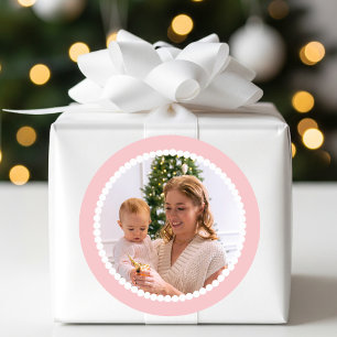 Adesivo Moldura de Bola de Neve de Natal com Foto Personal