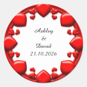 Adesivo Moldura de Corações Vermelhos