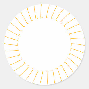 Adesivo Moldura de raios de sol amarelos fofos em branco