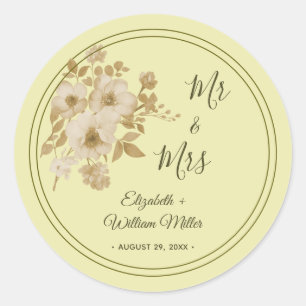Adesivo Moldura de Rosa – Casamento Amarelo Celestial