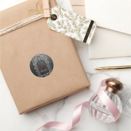 Adesivo Moldura de Rosa de Casamento Gótico Elegante