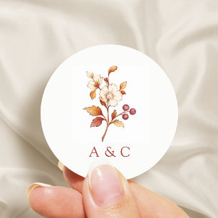 Adesivo Moldura Floral Botânica Vintage Ferrugem Casamento
