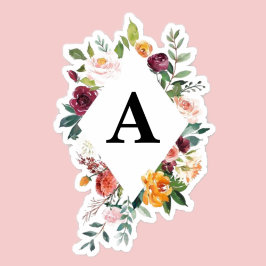 Adesivo Moldura Floral personalizável inicial