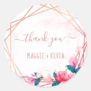 Adesivo Moldura Geométrica Elegante Verde Rosa Dourado Clá