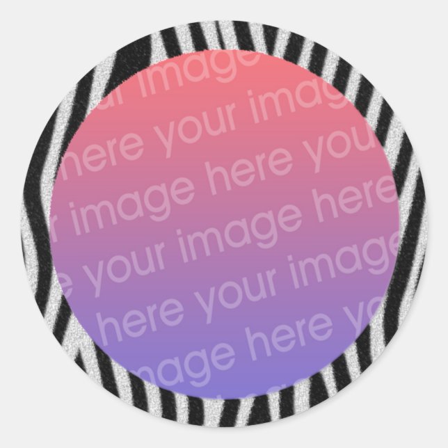 Adesivo moldura para foto com listras de zebra (Frente)