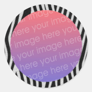 Adesivo moldura para foto com listras de zebra