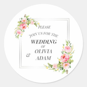 Adesivo Moldura personalizada floral e prateada