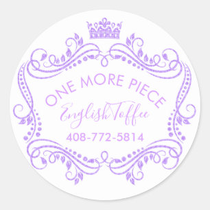 Adesivo Moldura Roxa Com Coroa E Rochas