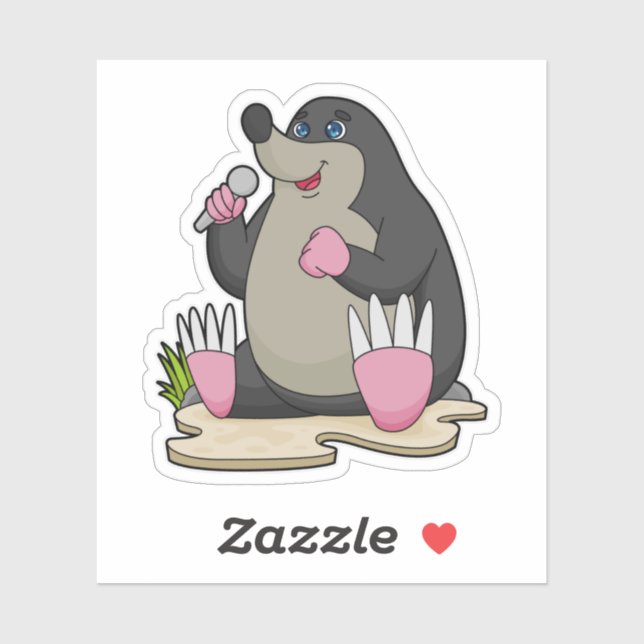 Adesivo Mole as Singer com Microfone (Folha)