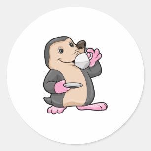 Adesivo Mole com Taça de Café e Saucer