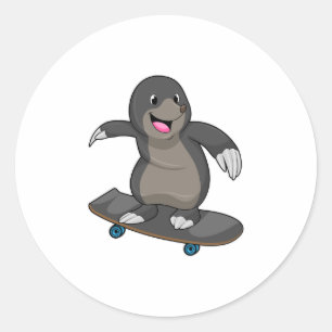 Adesivo Mole como skater com skate